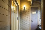 Front door and ski closet